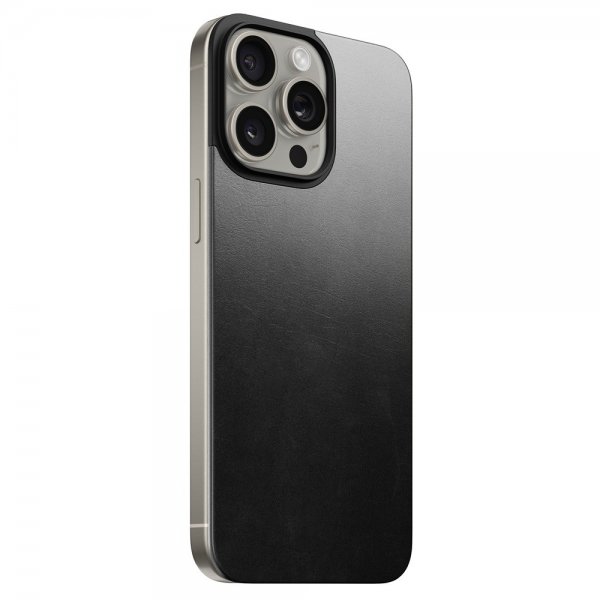 Nomad iPhone 15 Pro Max Skin Magnetic Leather Back Horween Svart