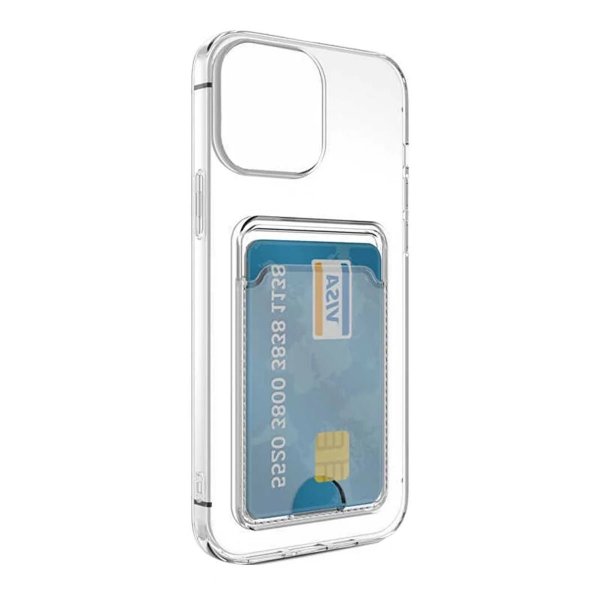 iPhone 15 Pro Max Skal Korthållare Stöttåligt Transparent