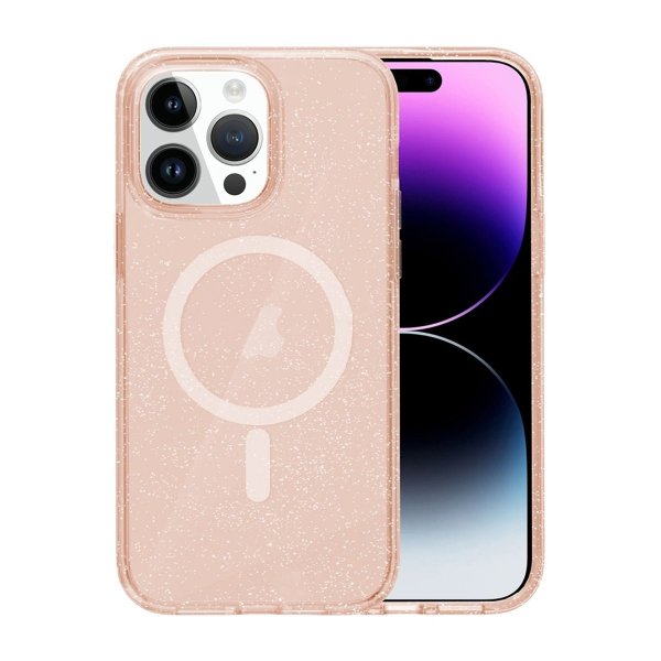 iPhone 15 Pro Skal Glitter MagSafe Guld