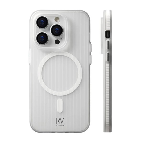 Rvelon iPhone 15 Pro Skal Korrugerad MagSafe Vit