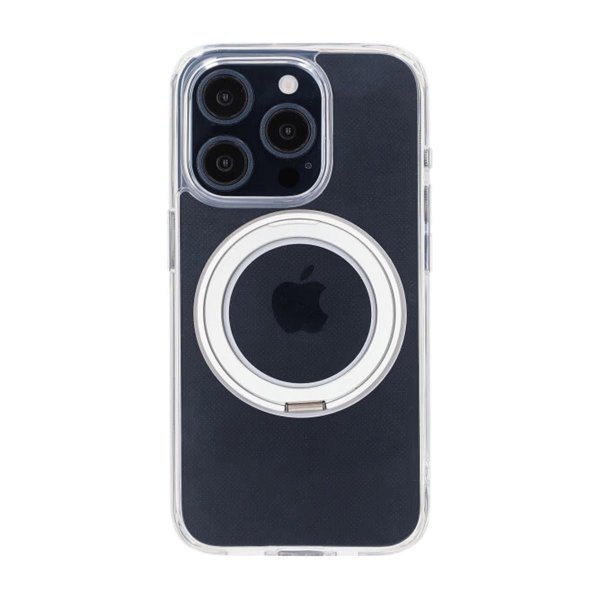 iPhone 15 Pro Skal Roterbart MagSafe Stativ Transparent