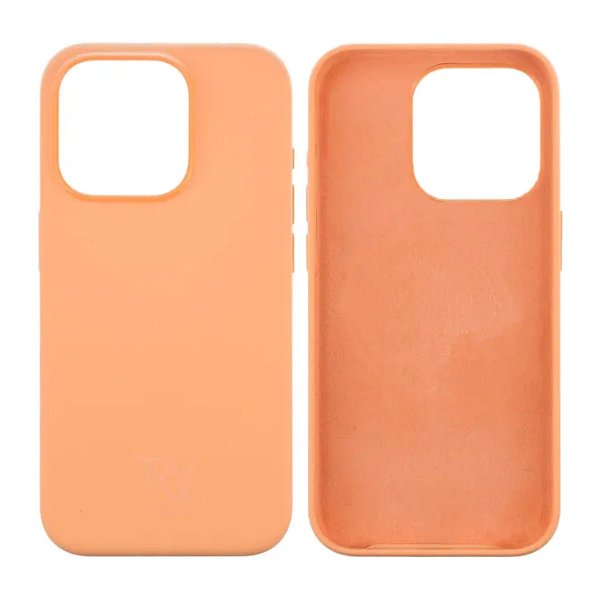 Rvelon iPhone 15 Pro Skal Silikon Peach