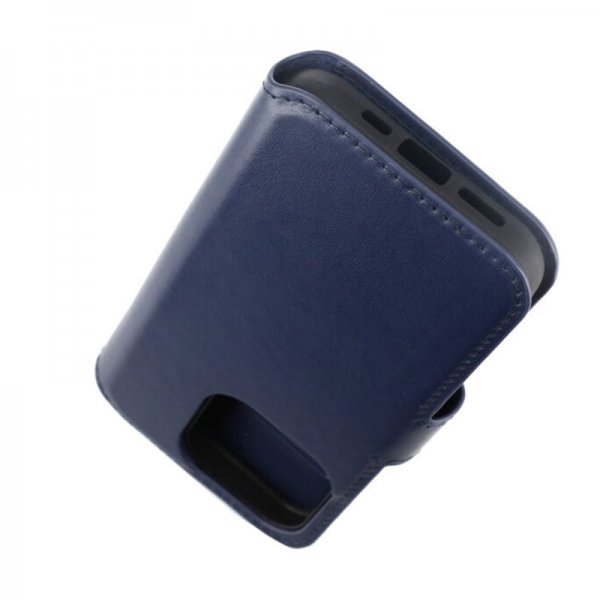 Rvelon iPhone 15 Pro Fodral Äkta Läder Blå