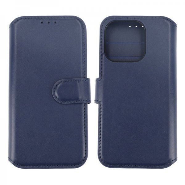 Rvelon iPhone 15 Pro Fodral Äkta Läder Blå