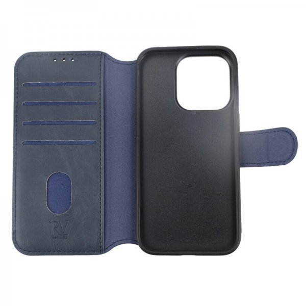 Rvelon iPhone 15 Pro Fodral 4 Kortfack MagSafe Blå