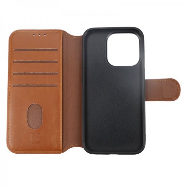 Rvelon iPhone 15 Pro Fodral 4 Kortfack MagSafe Brun
