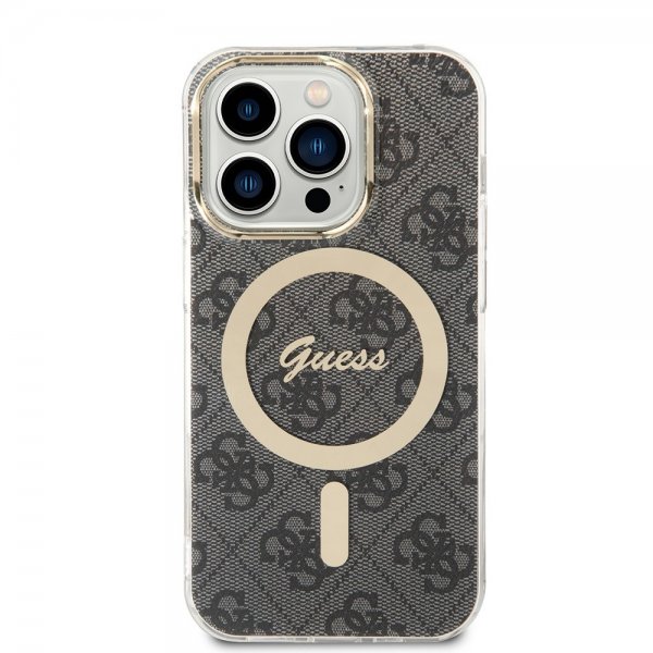 Guess iPhone 15 Pro Skal 4G Pattern MagSafe Svart