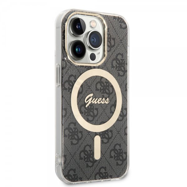 Guess iPhone 15 Pro Skal 4G Pattern MagSafe Svart