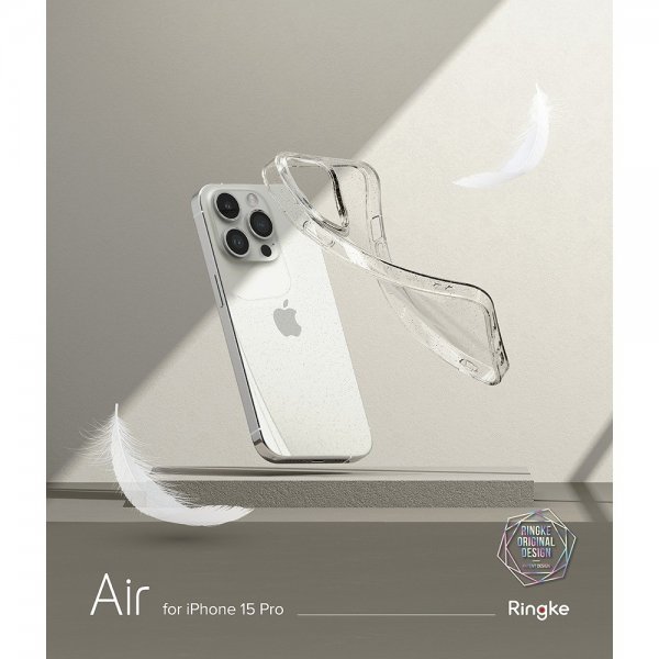Ringke iPhone 15 Pro Skal Air Glitter Clear