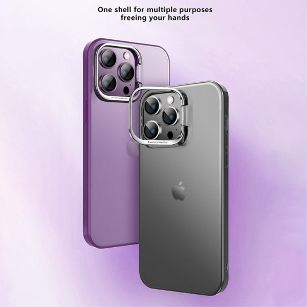 X-Level iPhone 15 Pro Skal Camera Frame Kickstand Transparent