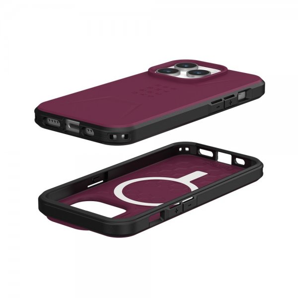 Urban Armor Gear (UAG) iPhone 15 Pro Skal Civilian MagSafe Bordeaux