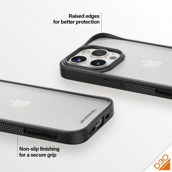 PanzerGlass iPhone 15 Pro Skal ClearCase D3O Svart