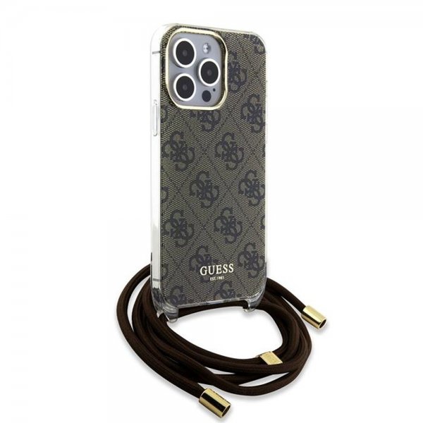 Guess iPhone 15 Pro Skal Crossbody Cord Brun