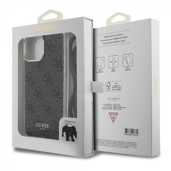 Guess iPhone 15 Pro Skal Crossbody Cord Svart