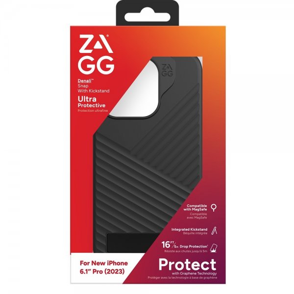 ZAGG iPhone 15 Pro Skal Denali Snap Kickstand Svart