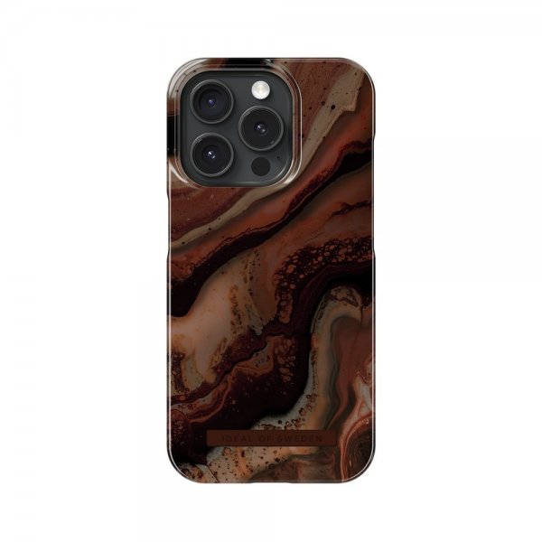 Ideal of Sweden iPhone 15 Pro Skal Fashion Case MagSafe Dark Amber Marble