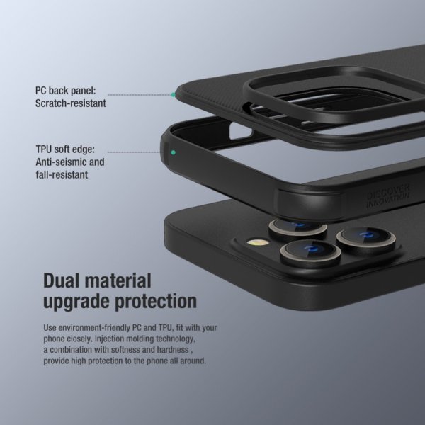 Nillkin iPhone 15 Pro Skal Frosted Shield Pro MagSafe Svart