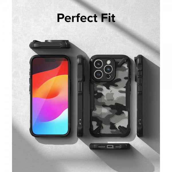Ringke iPhone 15 Pro Skal Fusion X Design Camo Black