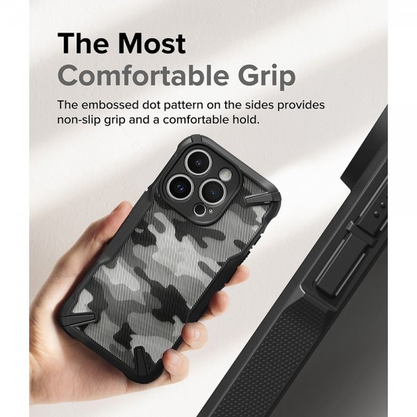 Ringke iPhone 15 Pro Skal Fusion X Design Camo Black