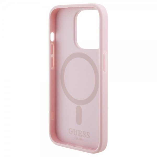 Guess iPhone 15 Pro Skal G Cube MagSafe Rosa