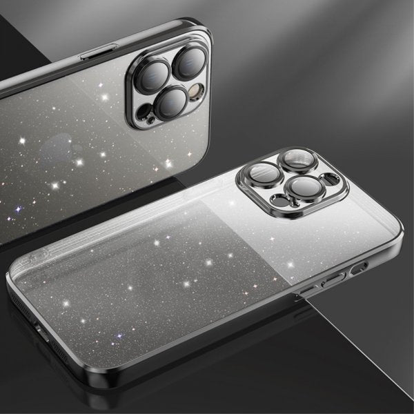 X-Level iPhone 15 Pro Skal Glitter Transparent Svart