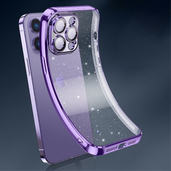X-Level iPhone 15 Pro Skal Glitter Transparent Svart