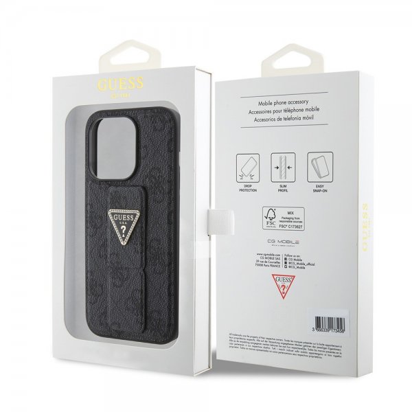 Guess iPhone 15 Pro Skal Grip Stand Function Svart