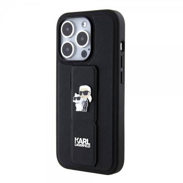 Karl Lagerfeld iPhone 15 Pro Skal Grip Stand Function Svart
