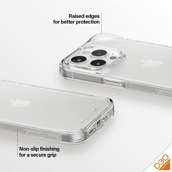 PanzerGlass iPhone 15 Pro Skal HardCase D3O Transparent