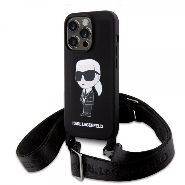 Karl Lagerfeld iPhone 15 Pro Skal Ikonik Crossbody Svart