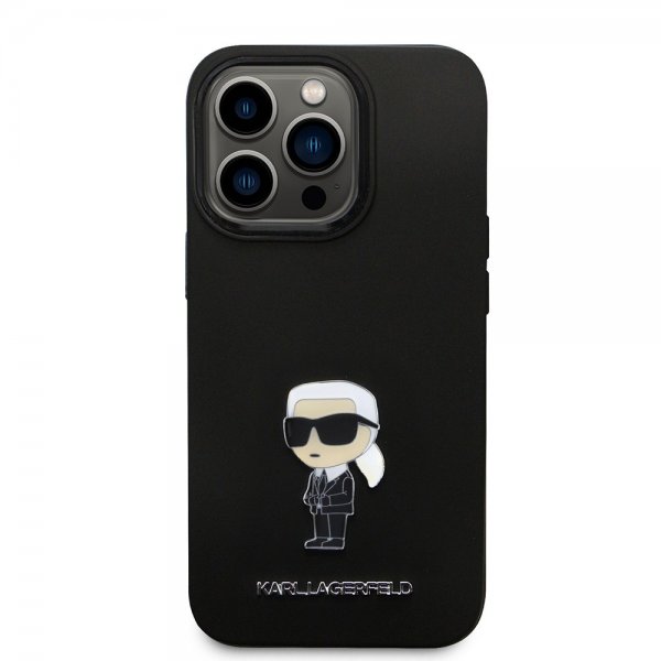 Karl Lagerfeld iPhone 15 Pro Skal Ikonik Metal Pin Svart