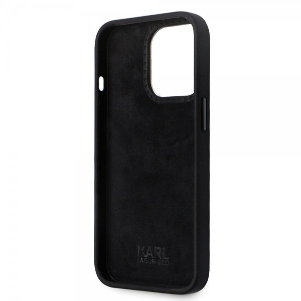 Karl Lagerfeld iPhone 15 Pro Skal Ikonik Metal Pin Svart