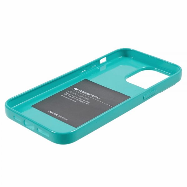 Mercury iPhone 15 Pro Skal Jelly Glitter Cyan