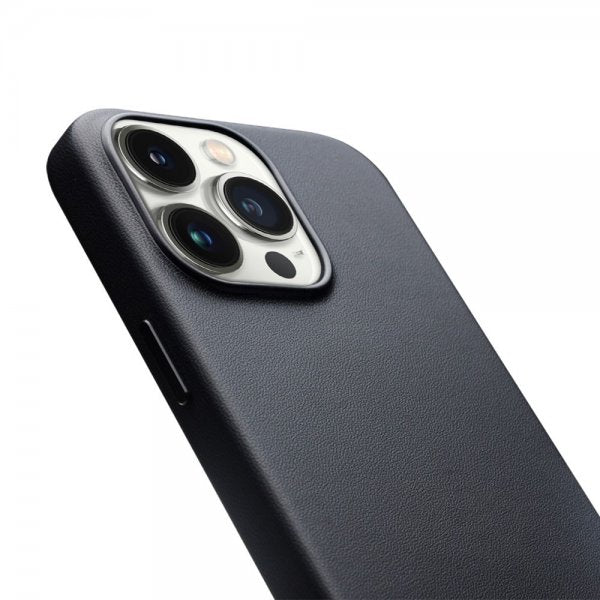 Qialino iPhone 15 Pro Skal Konstläder MagSafe Svart