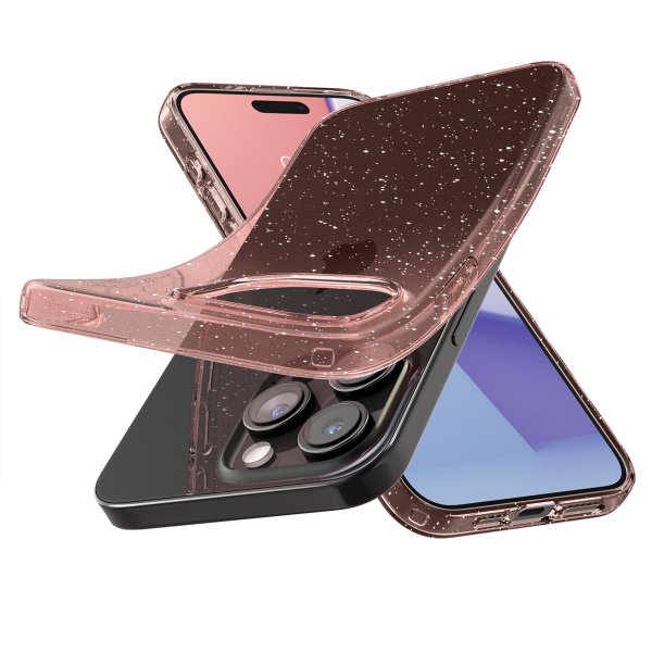 Spigen iPhone 15 Pro Skal Liquid Crystal Glitter Rose Quartz