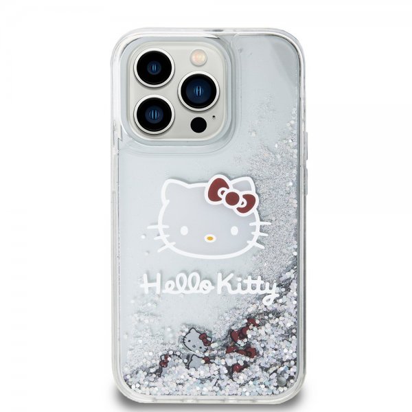 Hello Kitty iPhone 15 Pro Skal Liquid Glitter Translucent