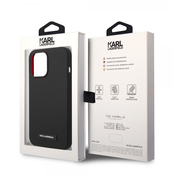 Karl Lagerfeld iPhone 15 Pro Skal Liquid Silicone MagSafe Svart