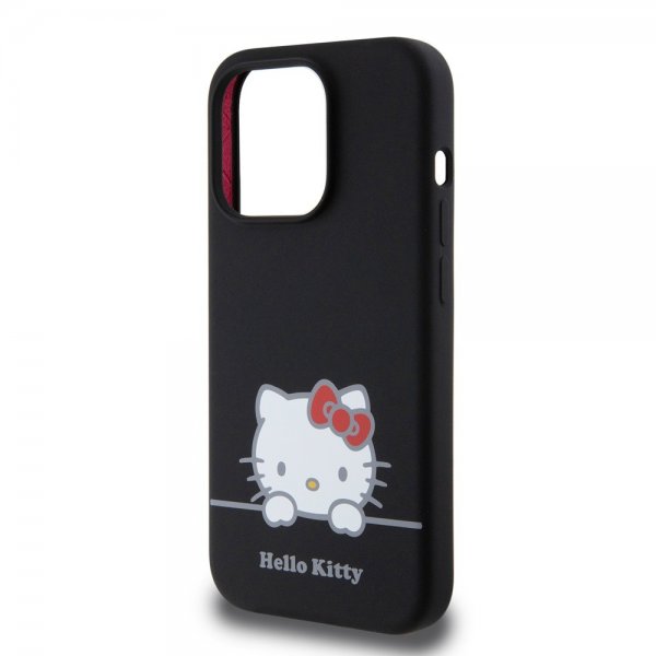 Hello Kitty iPhone 15 Pro Skal Liquid Silicone Svart