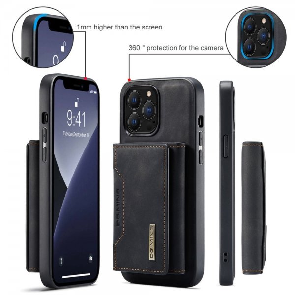 Dg.Ming iPhone 15 Pro Skal M2 Series Löstagbar Korthållare Svart