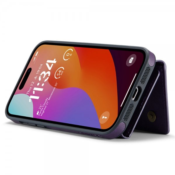 Dg.Ming iPhone 15 Pro Skal M5 Series Löstagbar Korthållare Lila
