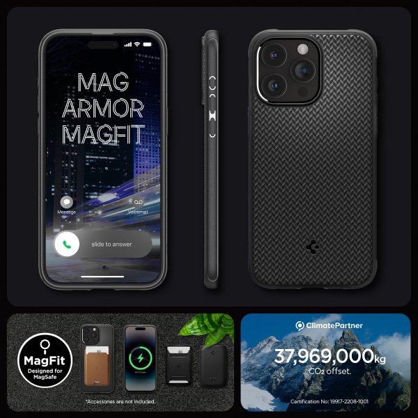 Spigen iPhone 15 Pro Skal Mag Armor MagFit Matte Black