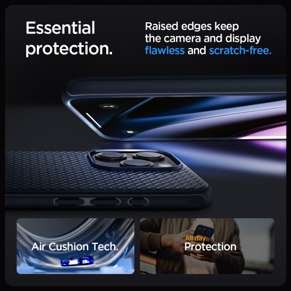 Spigen iPhone 15 Pro Skal Mag Armor MagFit Navy Blue