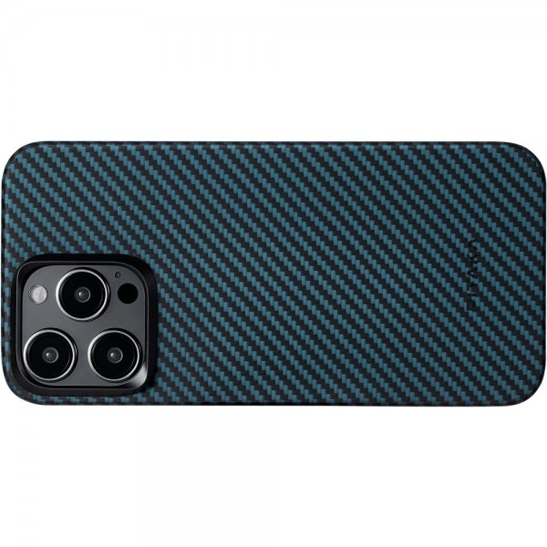 Pitaka iPhone 15 Pro Skal MagEZ Case 4 Black/Blue Twill