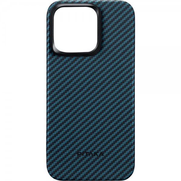 Pitaka iPhone 15 Pro Skal MagEZ Case 4 Black/Blue Twill