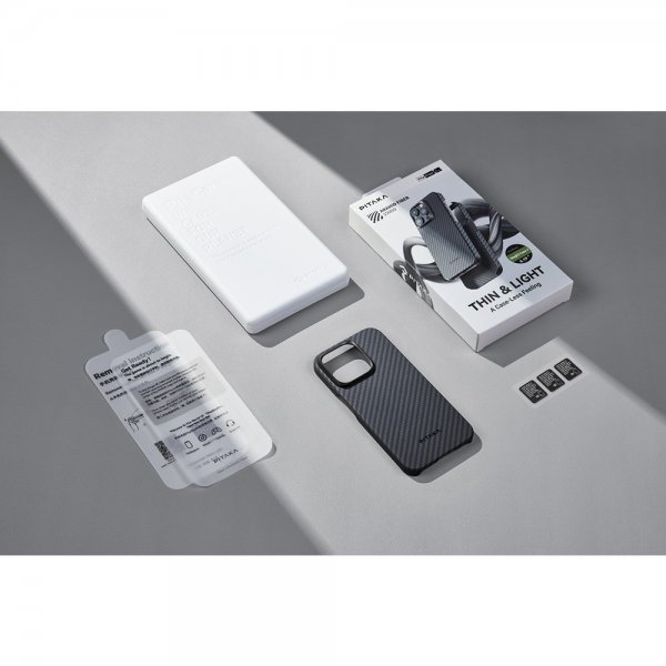 Pitaka iPhone 15 Pro Skal MagEZ Case 4 Black/Grey Twill