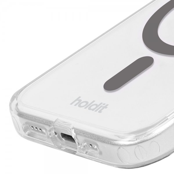 holdit iPhone 15 Pro Skal MagSafe Case Space Gray Transparent