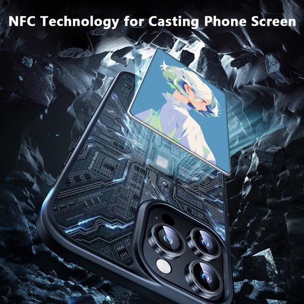 iPhone 15 Pro Skal med Inbyggd Display E Ink Case Vit