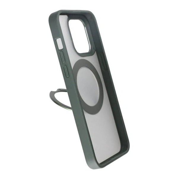 Rvelon iPhone 15 Pro Skal Roterbart MagSafe Stativ Grön