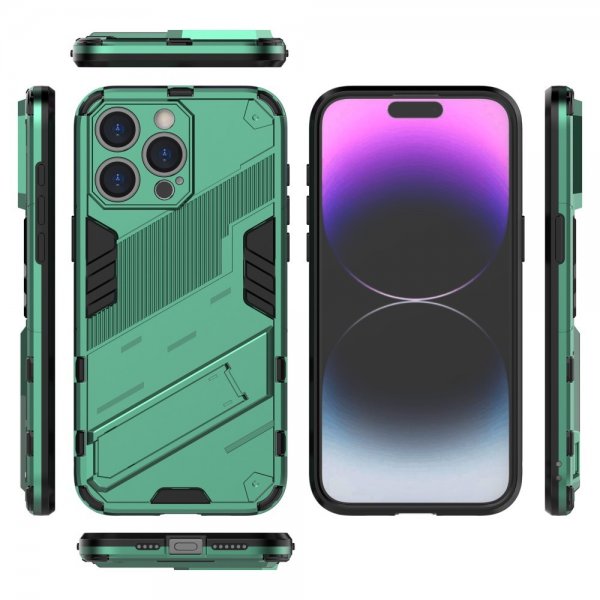 iPhone 15 Pro Skal med Stativ Grön