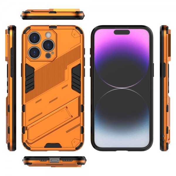 iPhone 15 Pro Skal med Stativ Orange
